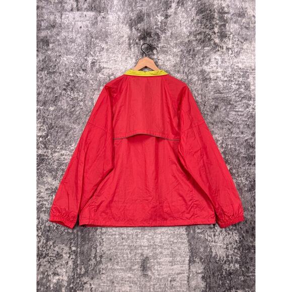 STUSSY Sport Jacket XL Mens Coral Pink Half Zip Pullover Windbreaker - Picture 3 of 9